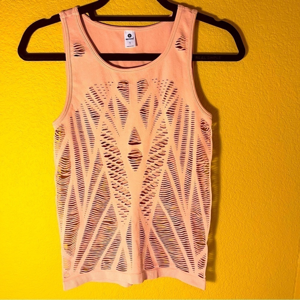 90 DEGREE BY REFLEX Sleeveless Activewear Tank Top Light Pink Cutout Size Small - Picture 1 of 12